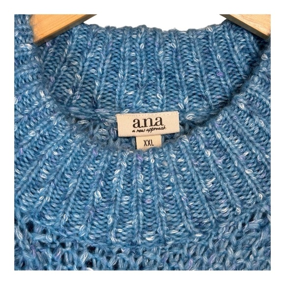A.N.A. Chunky Knit Sweater in Turquoise Marle NWT - Picture 2 of 6